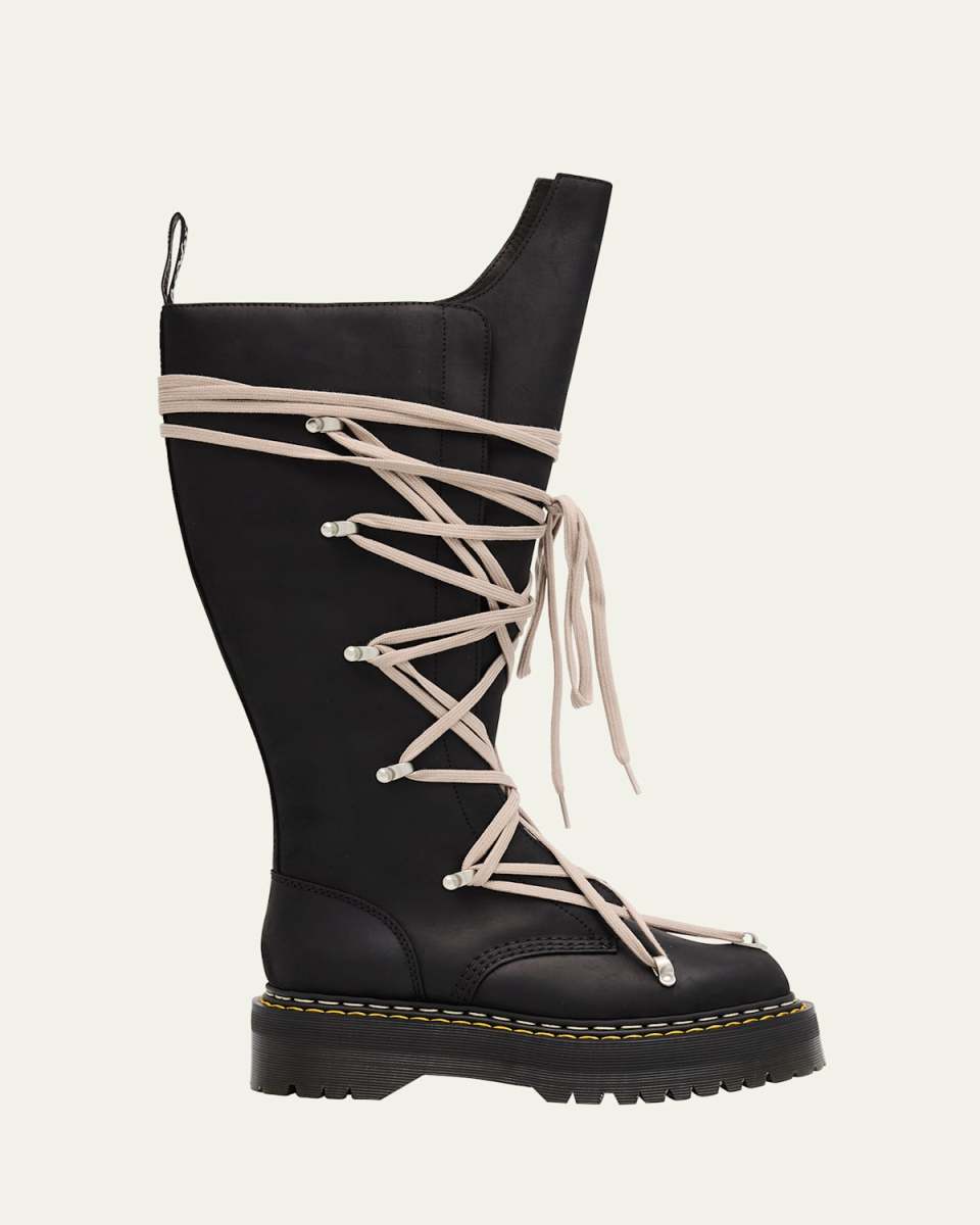 x Dr. Martens 1B60 Quad Sole Pentalace Leather Knee-High Boots